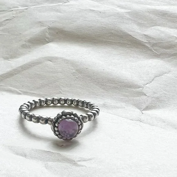 Pandora Jewelry Pandora Birthday Bloom Ring Amethyst February